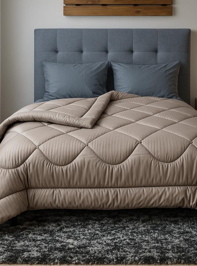 Πάπλωμα Υπέρδιπλο 220x240 Cosmin  Stripe Dark Beige