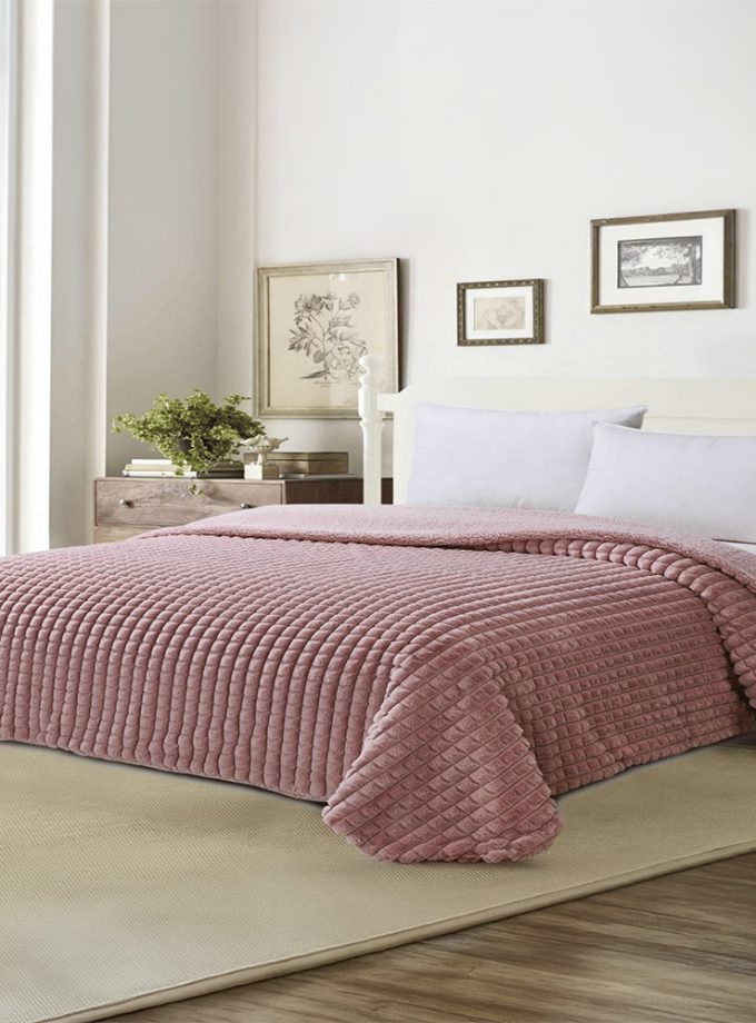 Κουβερτοπάπλωμα Υπέρδιπλο 220x240 Cosmin  Puffy Ribs Pink