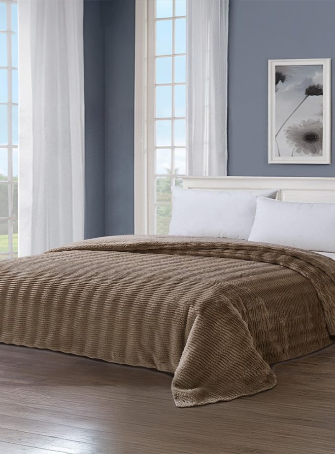 Κουβερτοπάπλωμα Υπέρδιπλο 220x240 Cosmin  Puffy Ribs Dark Brown