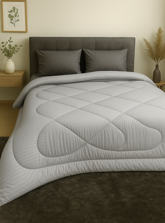 Πάπλωμα Ημίδιπλo 160x240 Cosmin  Stripe Light Grey