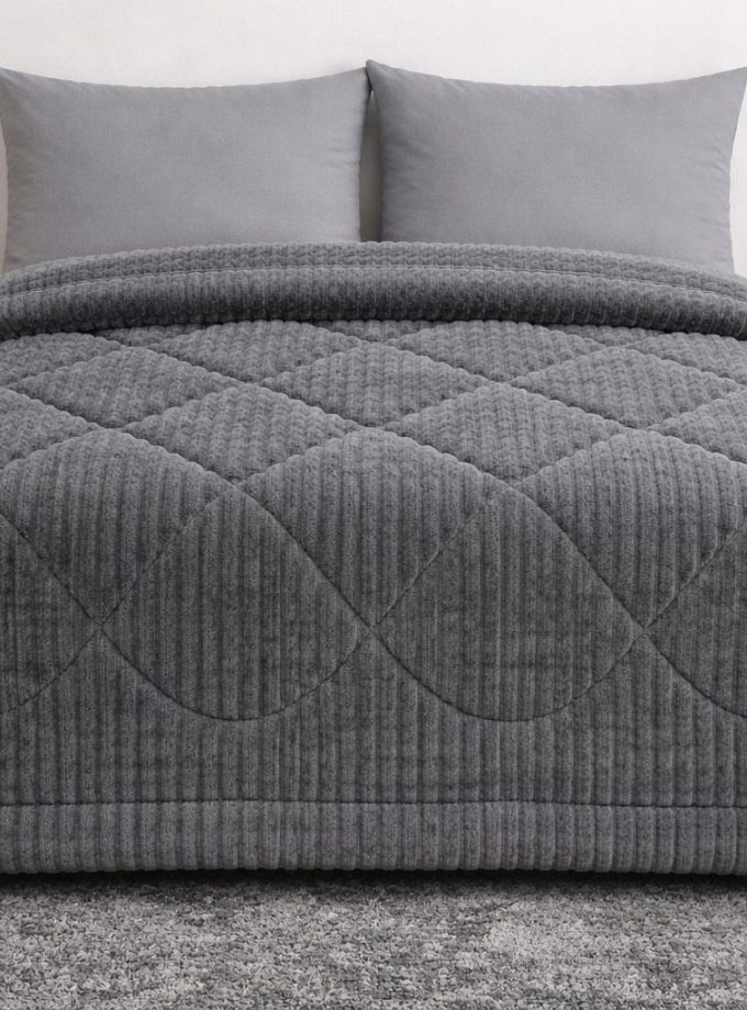 Κουβερτοπάπλωμα 220x240 Cosmin Rabbit Velvet Dark Grey