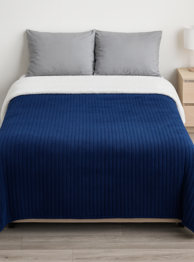 Κουβέρτα Fleece Υπέρδιπλη 220x240 Cosmin  Venturi Quilt Blue