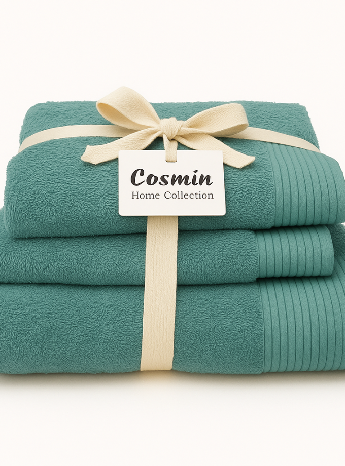 Σετ Πετσέτες 3 τεμαχίων Cosmin Serenity Teal