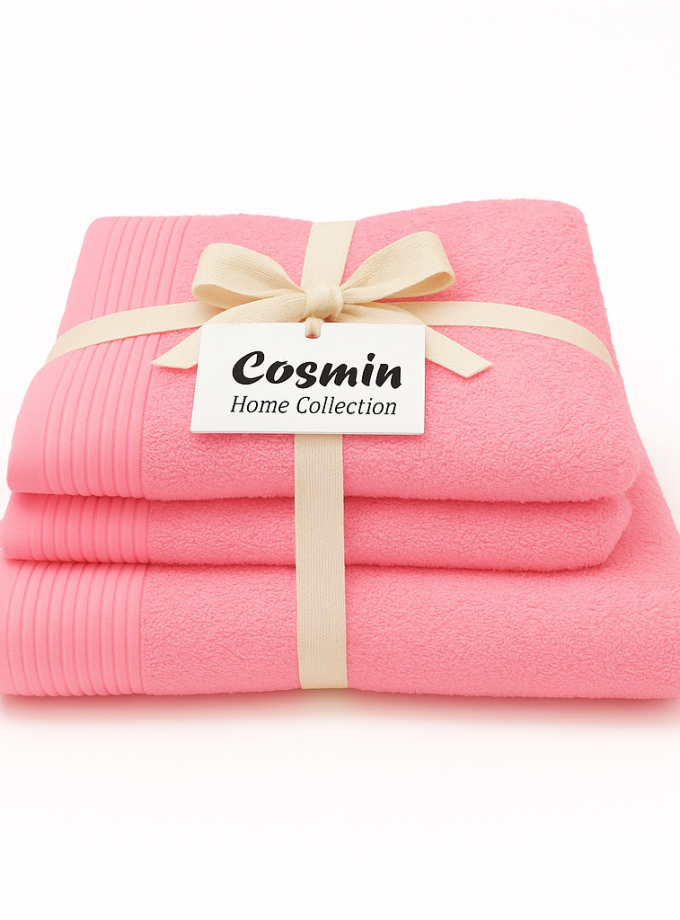 Σετ Πετσέτες 3 τεμαχίων Cosmin Serenity Pink