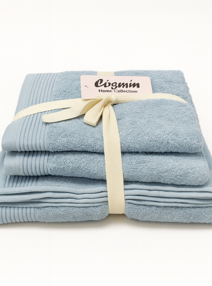 Σετ Πετσέτες 3 τεμαχίων Cosmin Serenity Blue Light