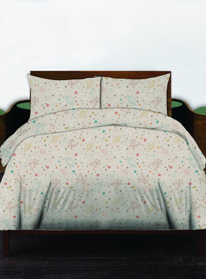Σετ Σεντόνια Παιδικά με λάστιχο 75x140 Cosmin Space Beige