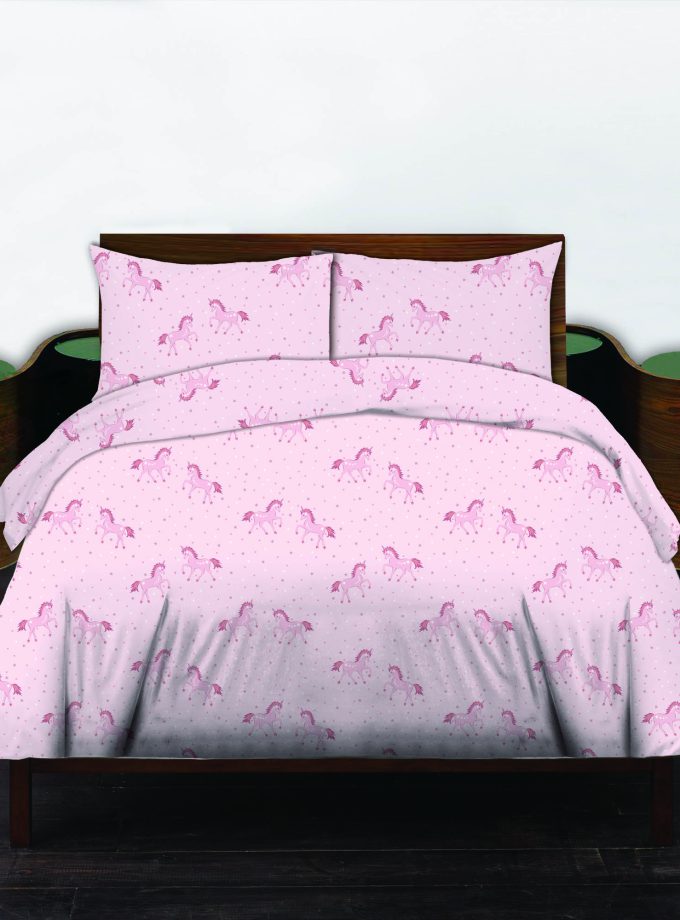 Σετ Σεντόνια Παιδικά με λάστιχο  75x140 Cosmin Pink Horse