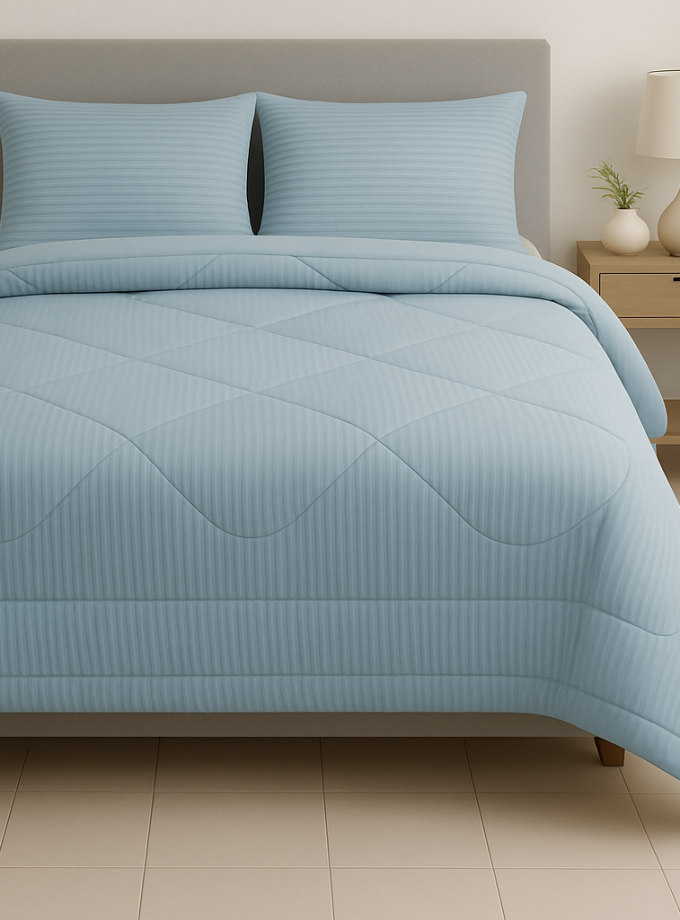 Παπλωματοθήκη Υπέρδιπλη  220x240 Cosmin Stripe Light Blue