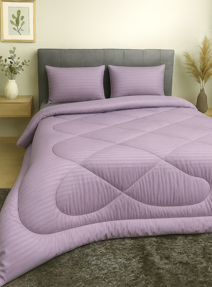 Παπλωματοθήκη Υπέρδιπλη  220x240  Cosmin Stripe Lila