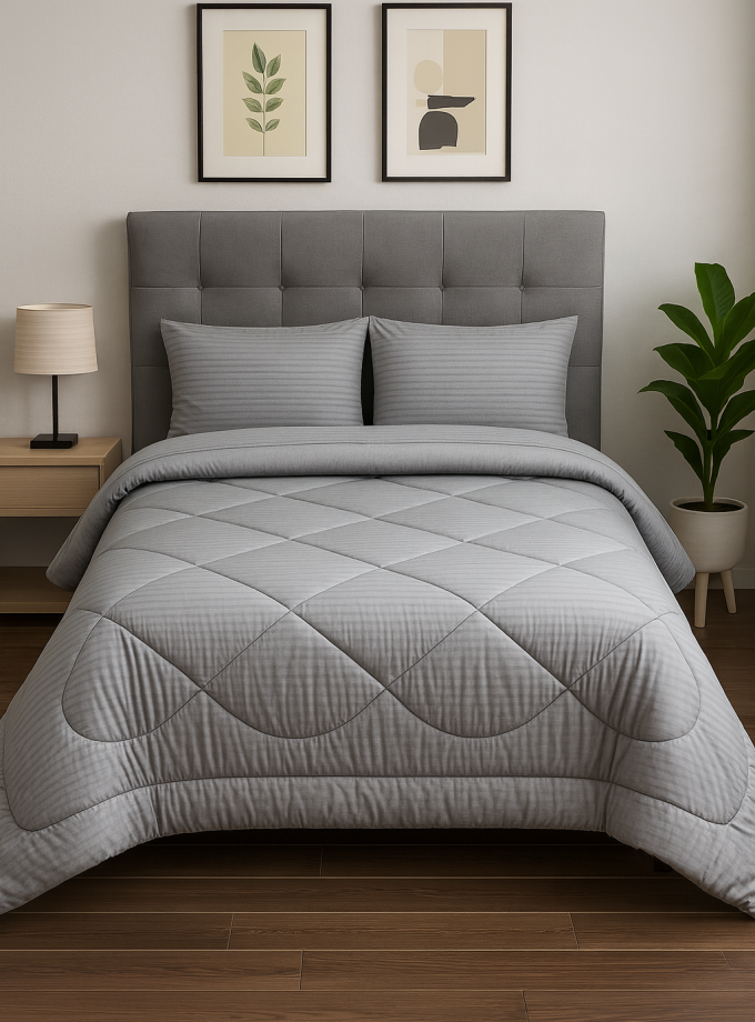 Παπλωματοθήκη Υπέρδιπλη  220x240 Cosmin Stripe Grey