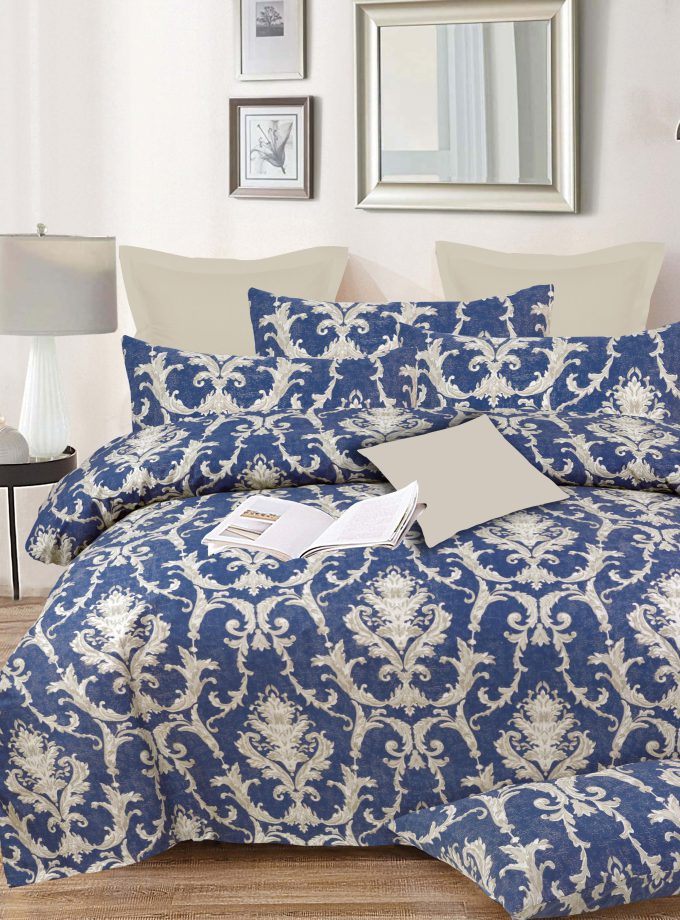Σετ Σεντόνια Υπέρδιπλα 240x260 Cosmin Lahour Flowers Dark Blue