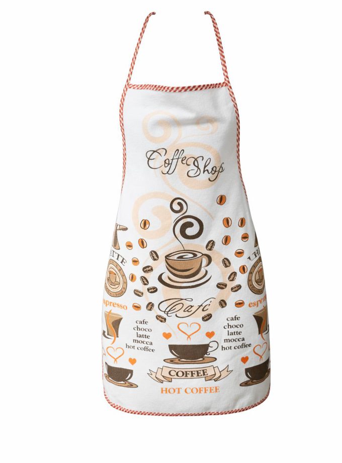 Ποδιές Κουζίνας Πετσετέ Αδιάβροχες Cosmin Coffee Orange