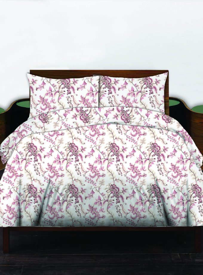 Σετ σεντόνια Ημίδιπλα 100% Βαμβακερά 170x260 Cosmin Libre Flowers Pink