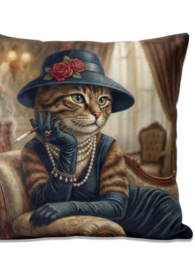 Μαξιλαροθήκες Διακόσμησης 45x45 Cosmin Kelma Lady Cat