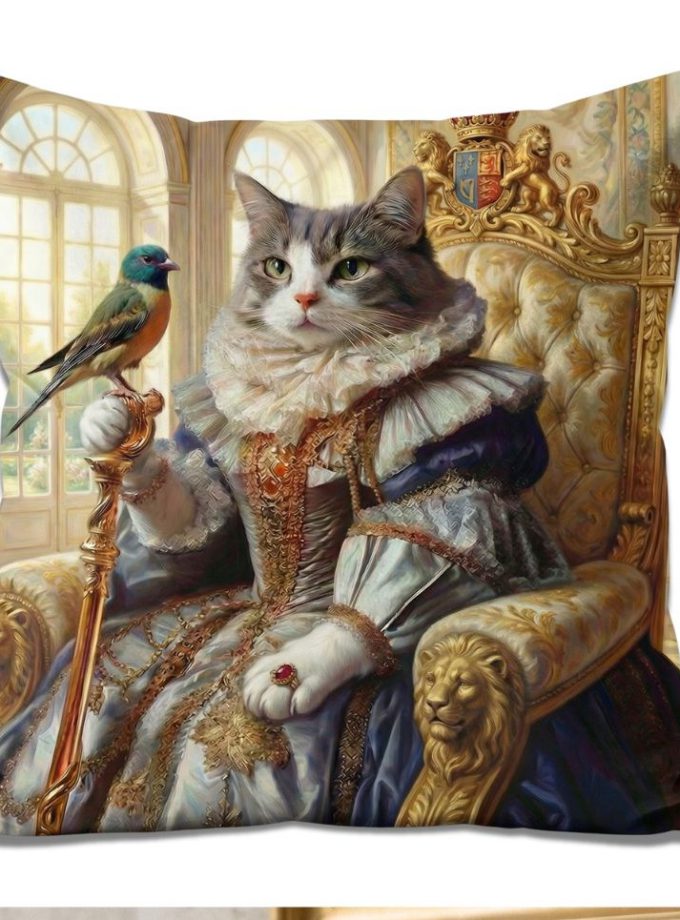 Μαξιλαροθήκες Διακόσμησης 45x45 Cosmin Kelma The Regency Queen Cat