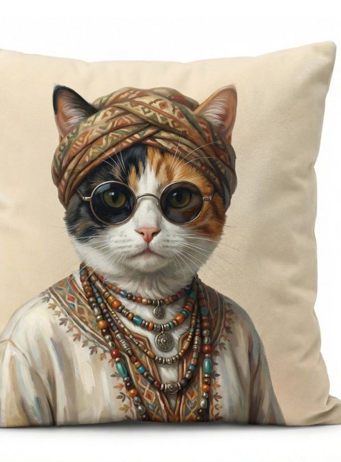 Μαξιλαροθήκες Διακόσμησης  45x45 Cosmin Kelma Boho Cat