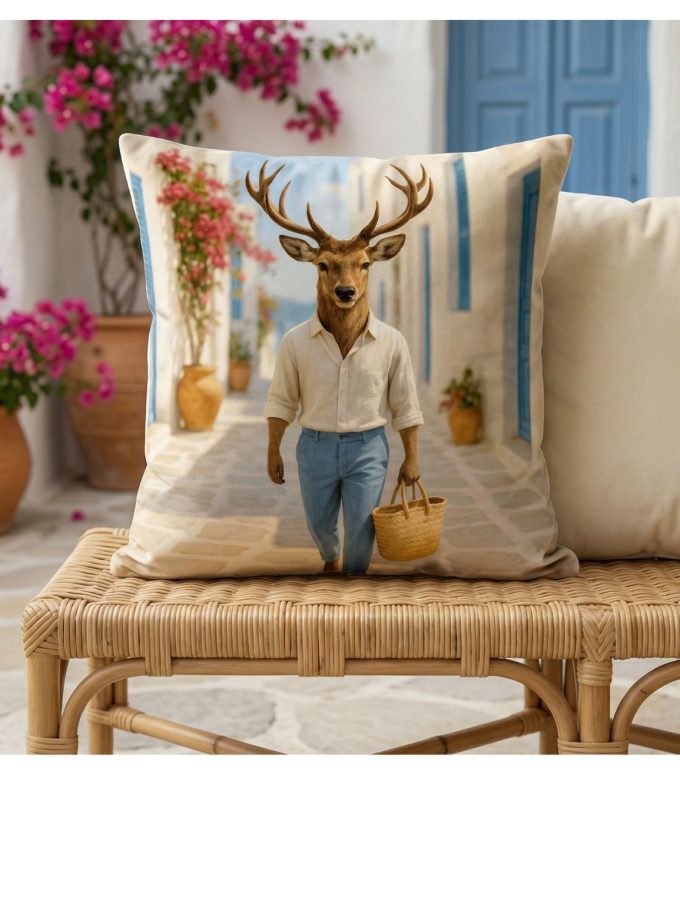 Μαξιλαροθήκες Διακόσμησης 45x45 Cosmin Kelma Cycladic Wanderer Deer