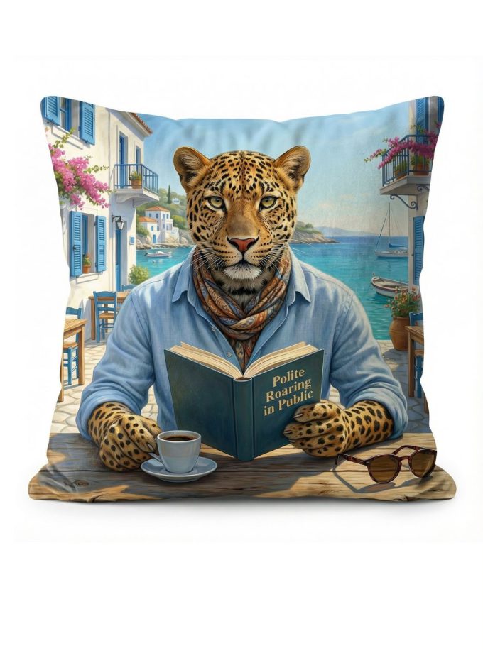 Μαξιλαροθήκες Διακόσμησης  45x45 Cosmin Kelma Leopard at Leisure