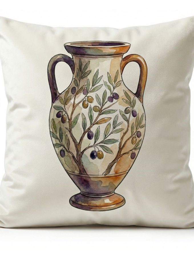 Μαξιλαροθήκες Διακόσμησης  45x45 Cosmin Kelma Olive Amphora