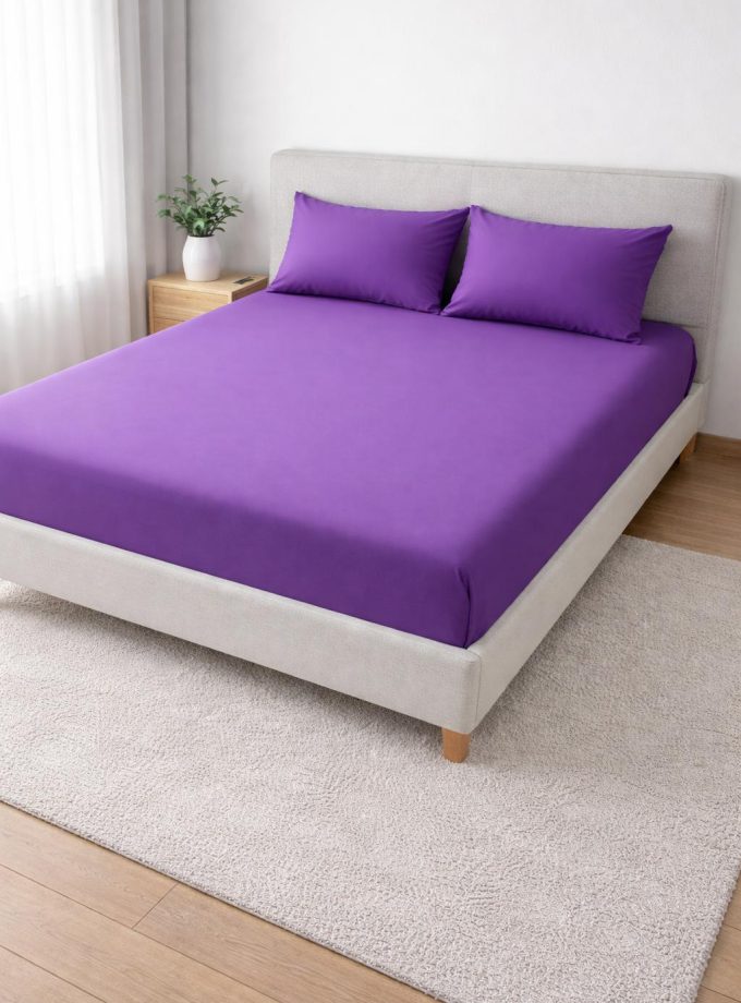 Σετ Σεντόνια Βαμβακοσατέν 240x260 Cosmin Home Imports Purple