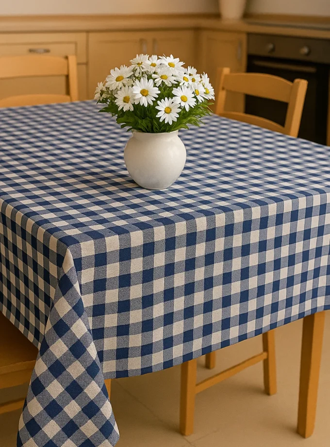 Τραπεζομάντιλο φαγητού 140x140 Cosmin Plaid Blue
