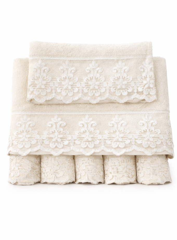 Σετ Πετσέτες 3 Τεμαχίων Cosmin Lace Ecrou