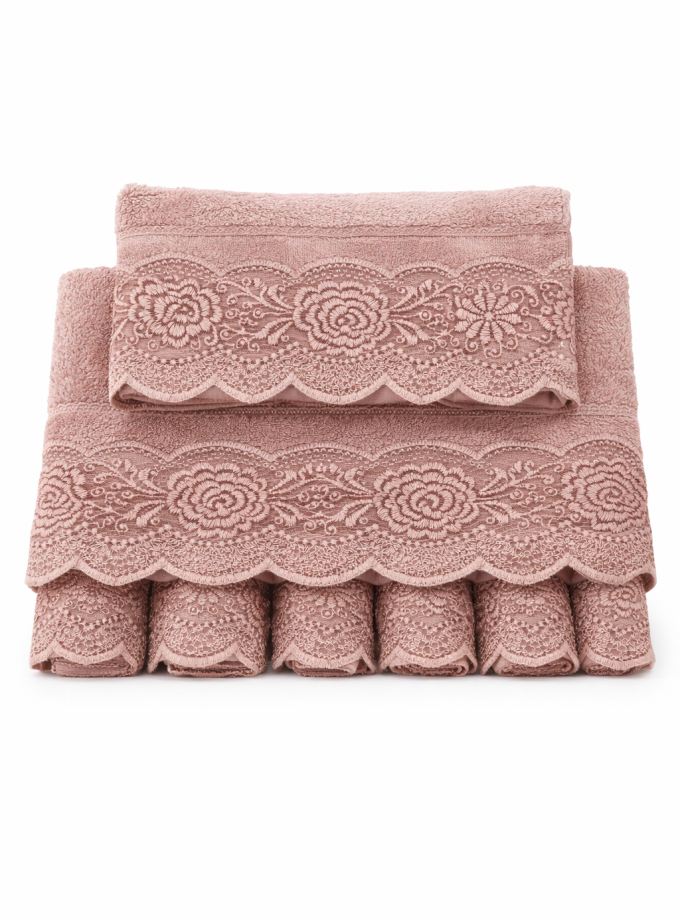 Σετ Πετσέτες 3 Τεμαχίων Cosmin Lace Powder