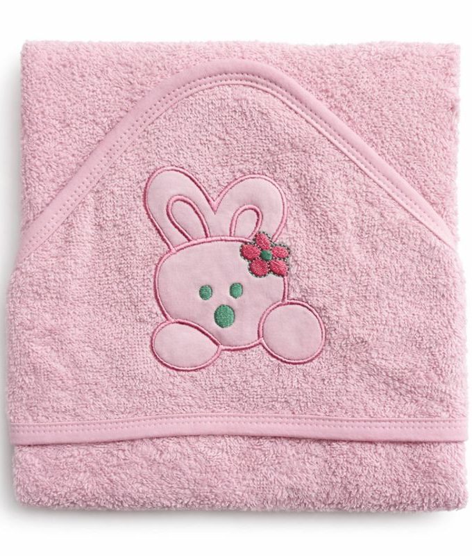 Βρεφική Κάπα Με κουκούλα 75x75 Cosmin Baby Pink Bear