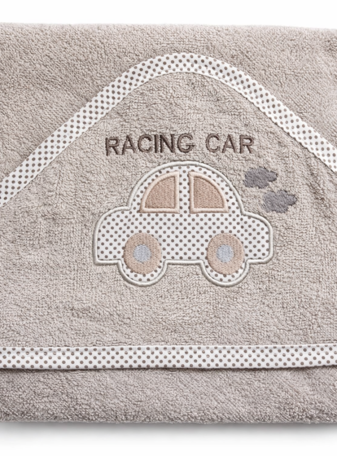 Βρεφική Κάπα Με κουκούλα 75x75 Cosmin Baby Grey Car