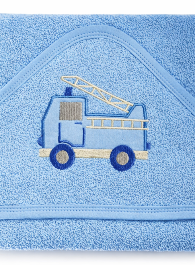Βρεφική Κάπα Με κουκούλα 75x75 Cosmin Baby Blue Truck