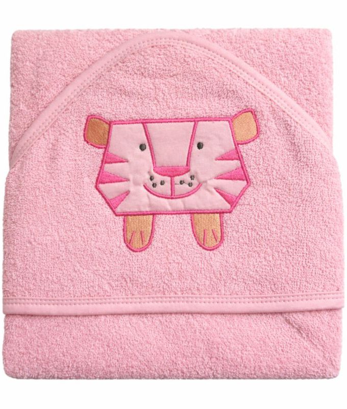 Βρεφική Κάπα Με κουκούλα 75x75 Cosmin Baby Pink Lion