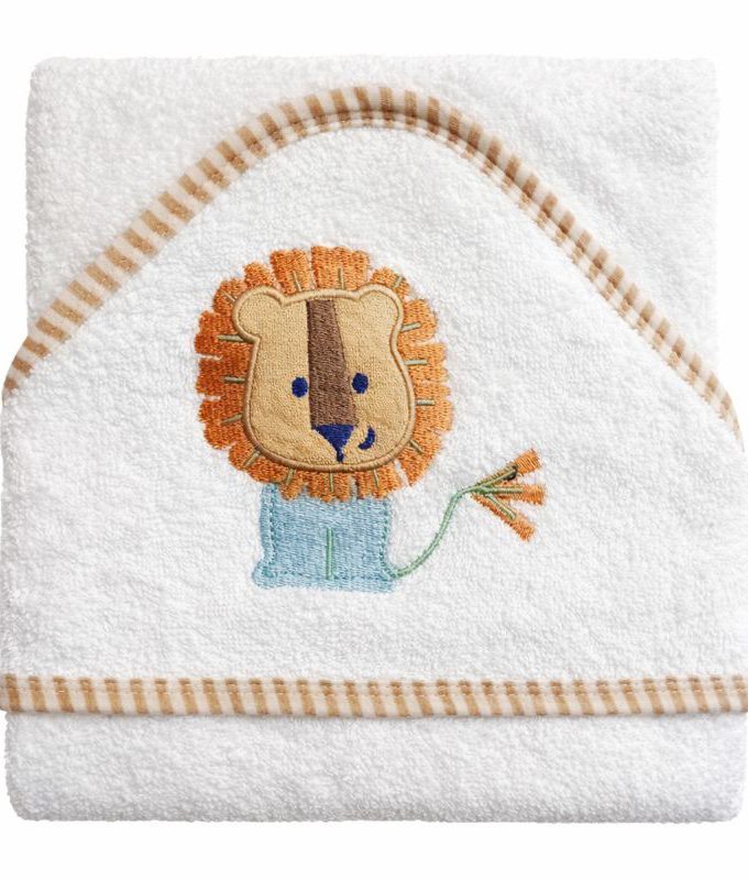 Βρεφική Κάπα Με κουκούλα 75x75  Cosmin Baby White Lion