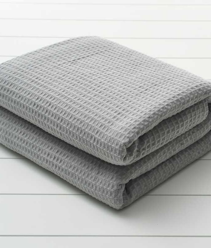 Κουβέρτα Πικέ  Υπέρδιπλη Ξενοδοχεική 220x240 Cosmin Waffle Grey
